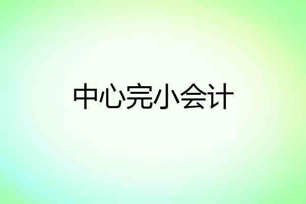 中心完小会计