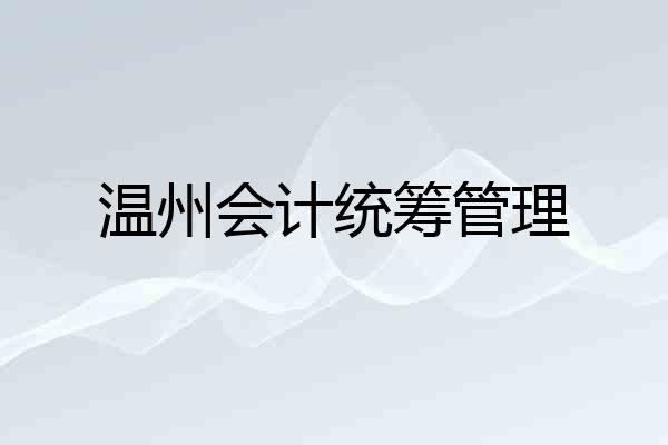 温州会计统筹管理