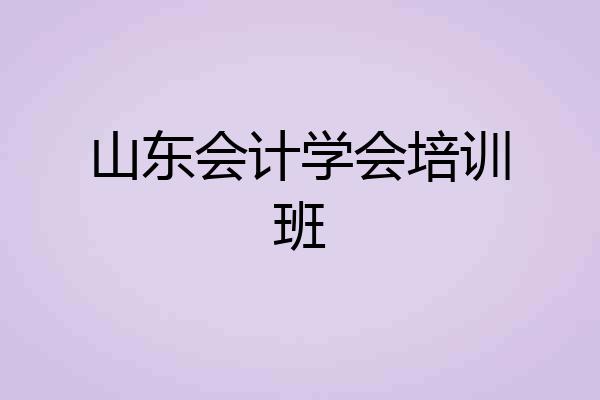 山东会计学会培训班