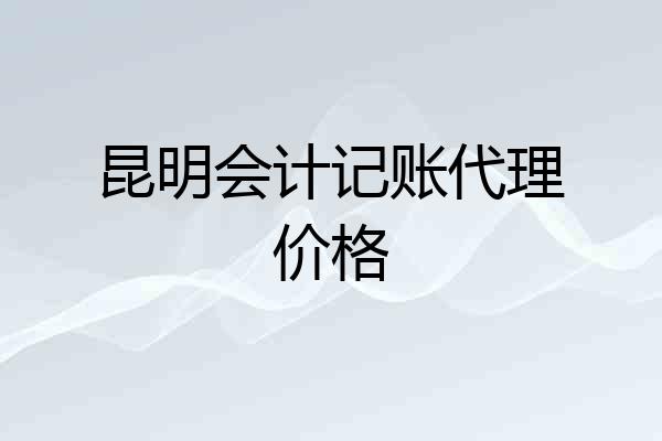 昆明会计记账代理价格