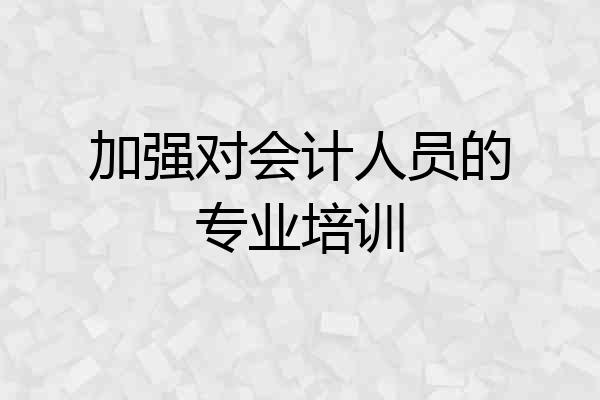加强对会计人员的专业培训
