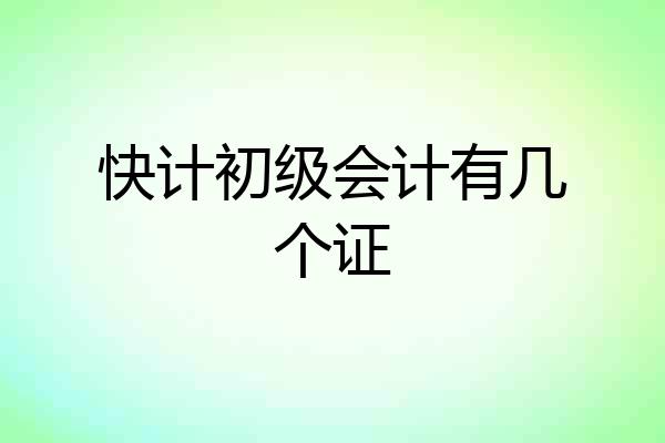 快计初级会计有几个证