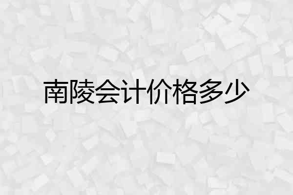 南陵会计价格多少