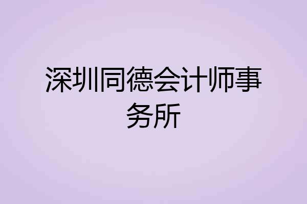 深圳同德会计师事务所