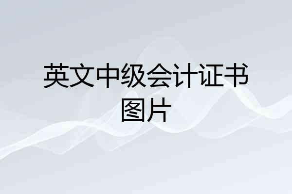 英文中级会计证书图片