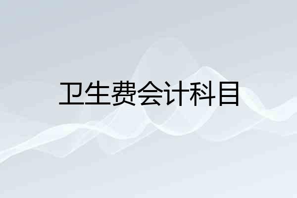 卫生费会计科目