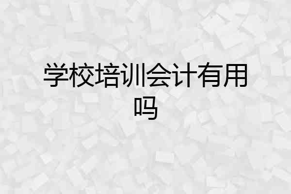 学校培训会计有用吗