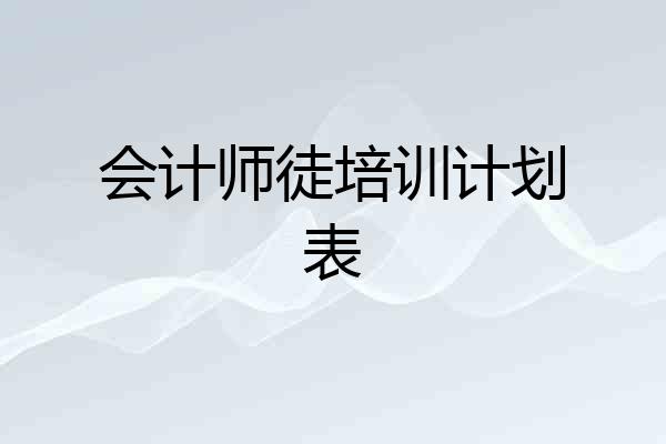 会计师徒培训计划表