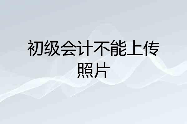 初级会计不能上传照片