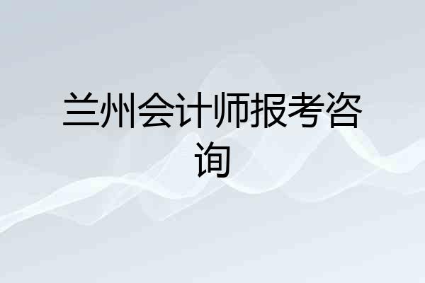 兰州会计师报考咨询