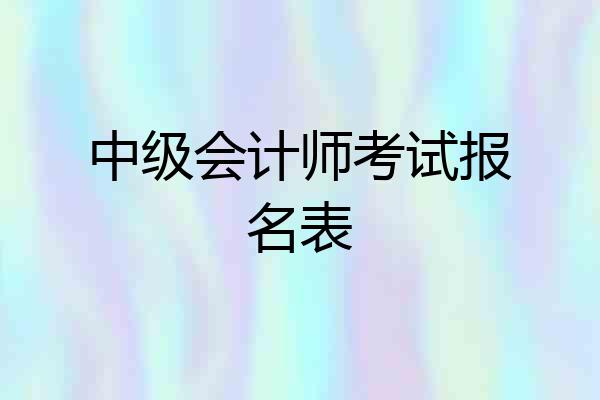 中级会计师考试报名表