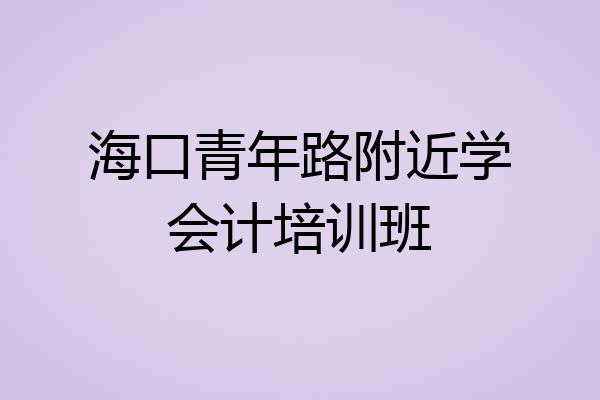 海口青年路附近学会计培训班