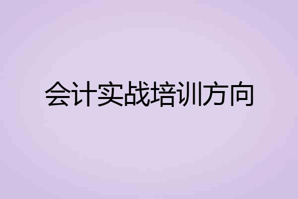 会计实战培训方向