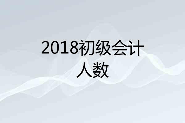 2018初级会计人数