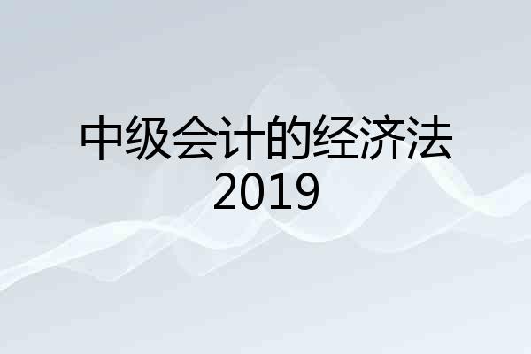 中级会计的经济法2019