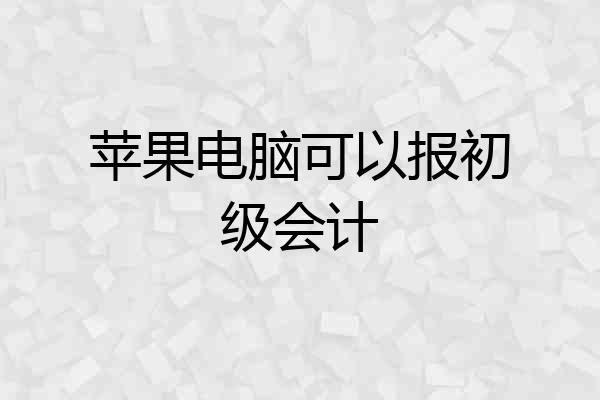 苹果电脑可以报初级会计