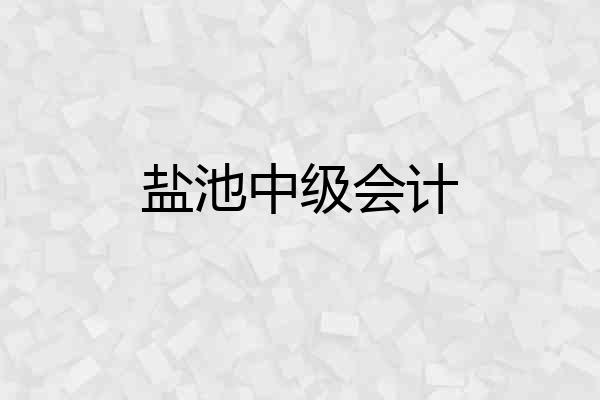 盐池中级会计