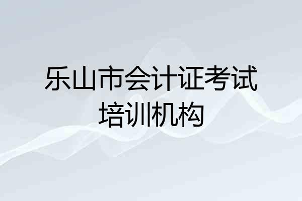乐山市会计证考试培训机构