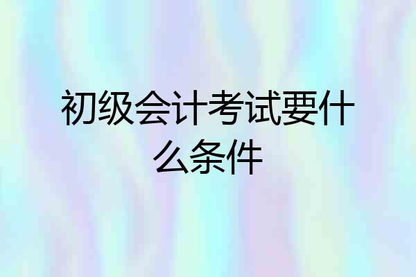初级会计考试要什么条件