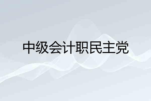 中级会计职民主党