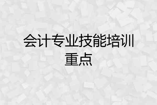 会计专业技能培训重点