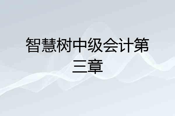 智慧树中级会计第三章