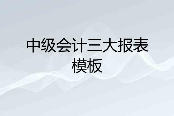 中级会计三大报表模板