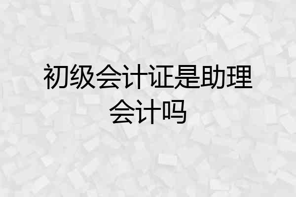初级会计证是助理会计吗