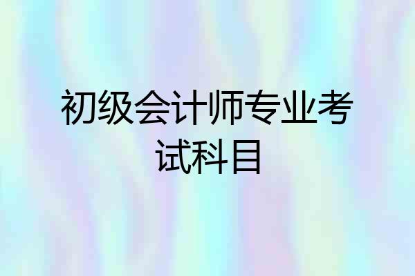 初级会计师专业考试科目