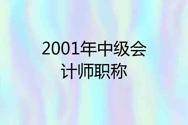 2001年中级会计师职称