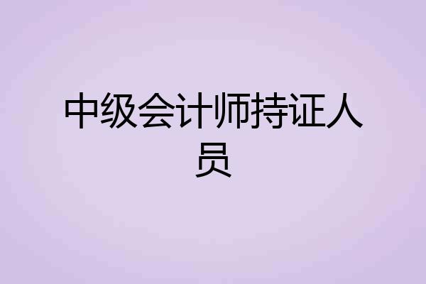 中级会计师持证人员