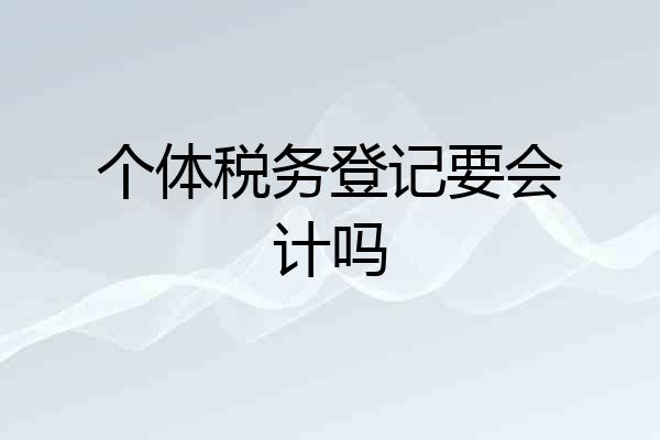 个体税务登记要会计吗