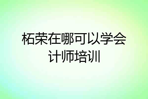 柘荣在哪可以学会计师培训