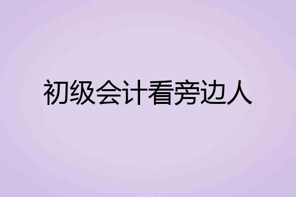 初级会计看旁边人