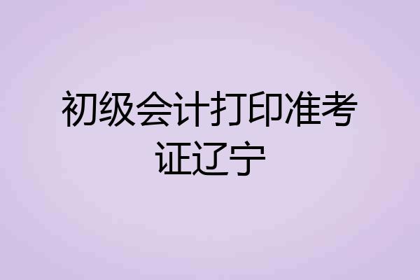 初级会计打印准考证辽宁