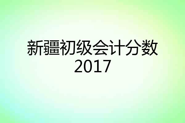 新疆初级会计分数2017