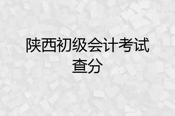 陕西初级会计考试查分