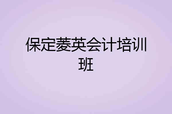 保定菱英会计培训班