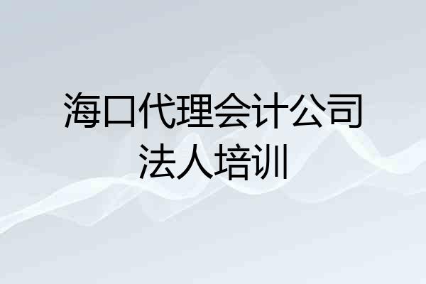 海口代理会计公司法人培训