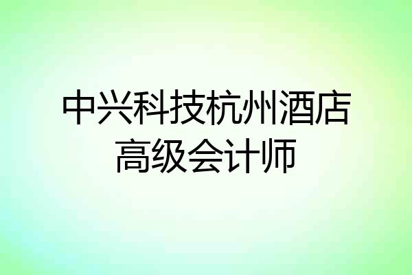 中兴科技杭州酒店高级会计师