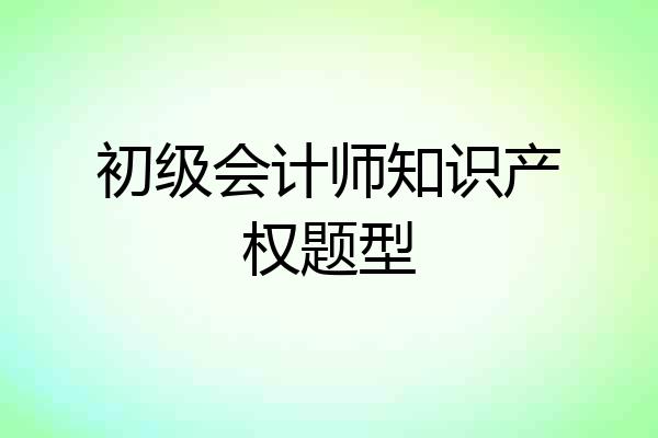 初级会计师知识产权题型