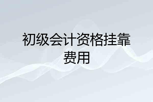 初级会计资格挂靠费用
