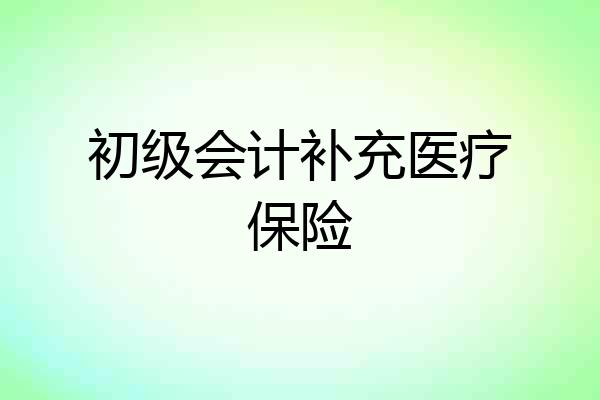 初级会计补充医疗保险