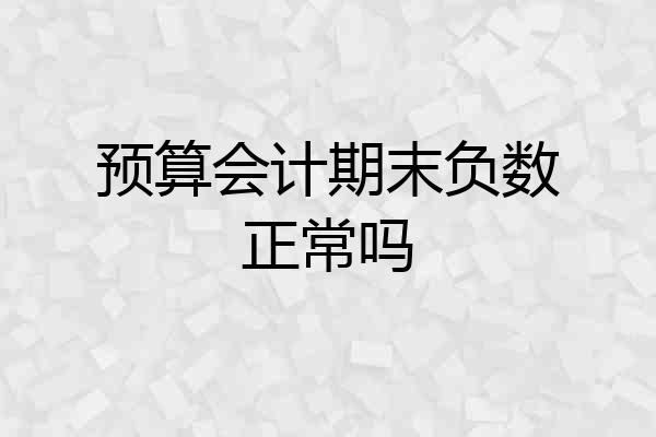 预算会计期末负数正常吗