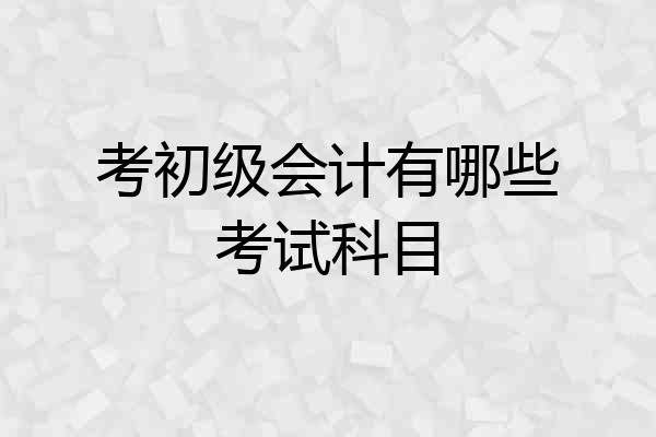 考初级会计有哪些考试科目