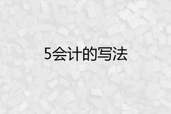 5会计的写法