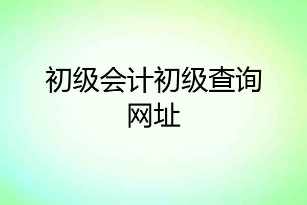 初级会计初级查询网址