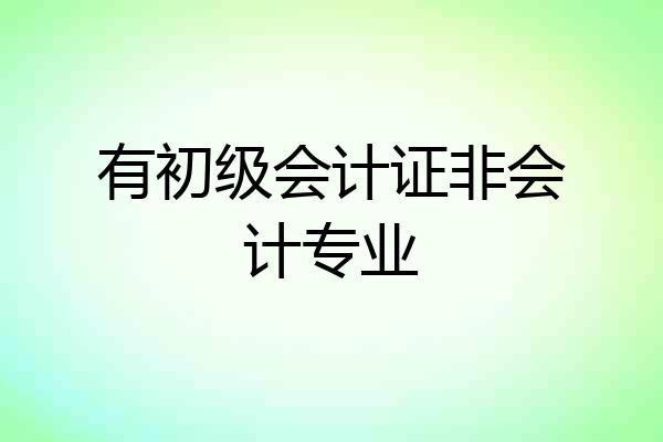 有初级会计证非会计专业