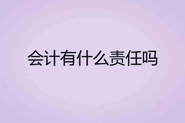 会计有什么责任吗