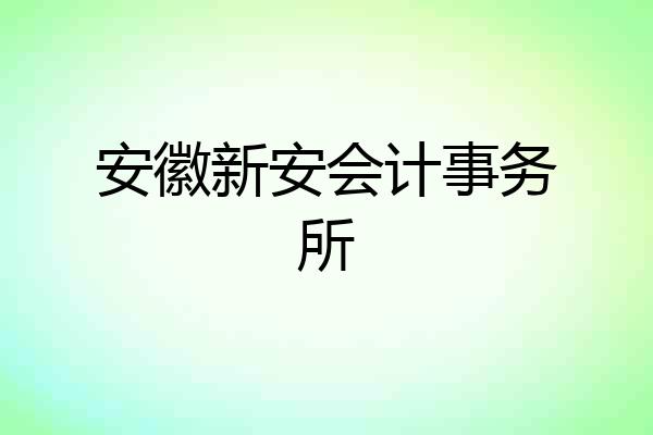 安徽新安会计事务所